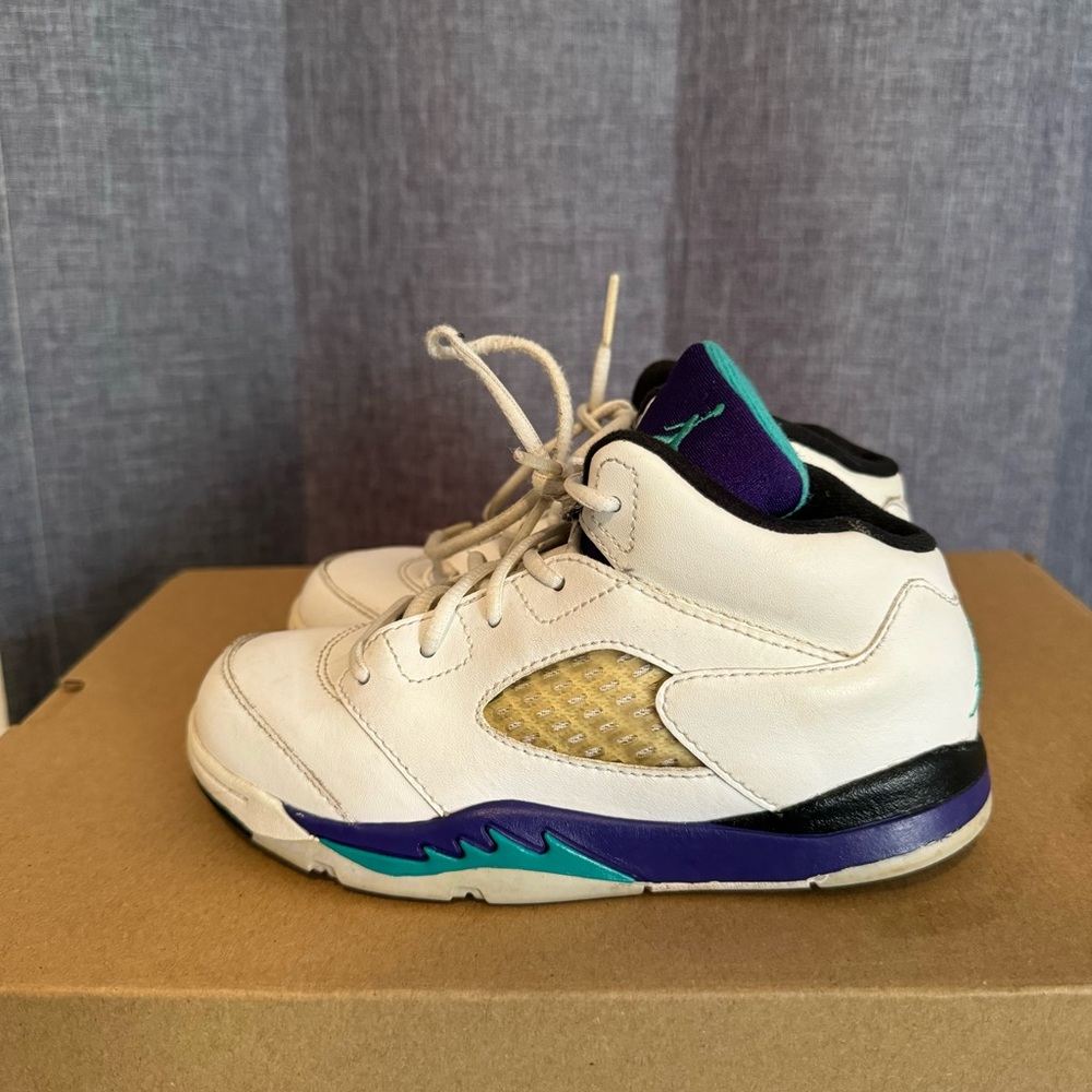 Size 10c- Nike Air Jordan 5 Retro 2013 TD Grape 440890-108 White Purple